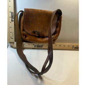 Women's Brown Vintage Leather Crossbody Bag Hand Tooled Boho Saddle